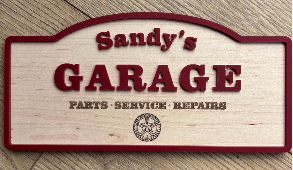 Personalised Toy Car Garage Sign Wood Acrylic Name Plaque, Custom Playroom Wall Decor, Toddler Boy Bedroom Decoration, Car Lover Kid Gift