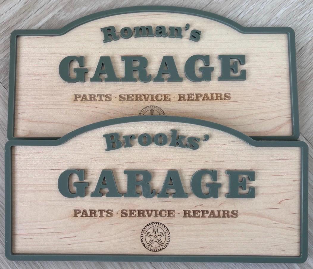 Personalised Toy Car Garage Sign Wood Acrylic Name Plaque, Custom Playroom Wall Decor, Toddler Boy Bedroom Decoration, Car Lover Kid Gift