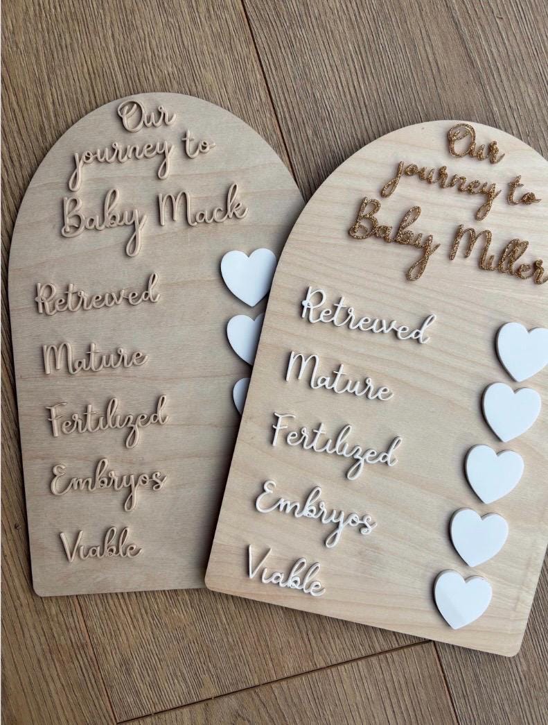 Personalised IVF Journey Board, Fertility Journey Keepsake, IVF Milestone Plaque, IVF Gift, Fertility Keepsake, Baby Journey Gift