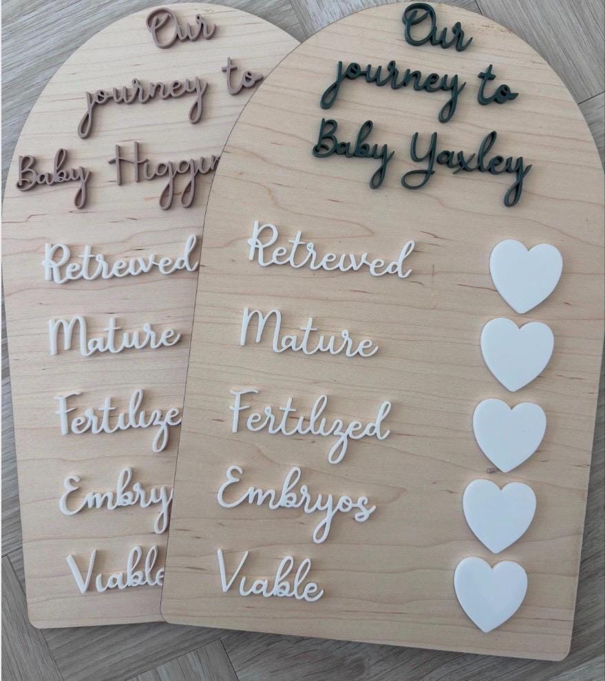 Personalised IVF Journey Board, Fertility Journey Keepsake, IVF Milestone Plaque, IVF Gift, Fertility Keepsake, Baby Journey Gift