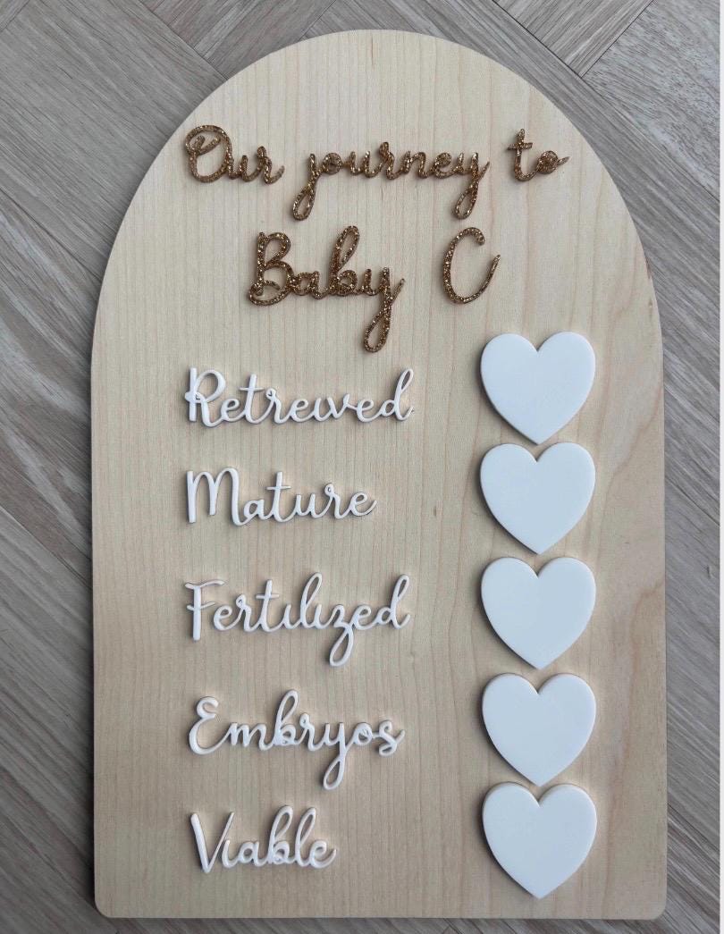 Personalised IVF Journey Board, Fertility Journey Keepsake, IVF Milestone Plaque, IVF Gift, Fertility Keepsake, Baby Journey Gift