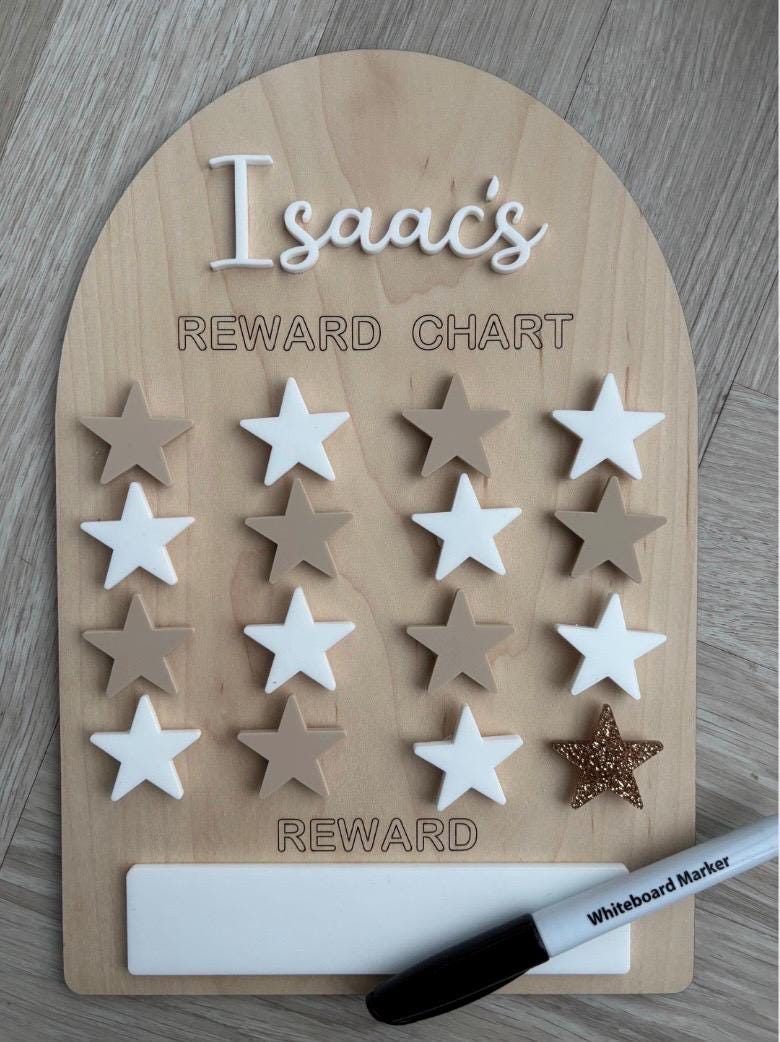 Personalised Reward Chart, Wooden Reward Chart, Kids Behaviour Chart, Chore Chart, Star Reward Board, Routine Chart, Montessori Reward Chart
