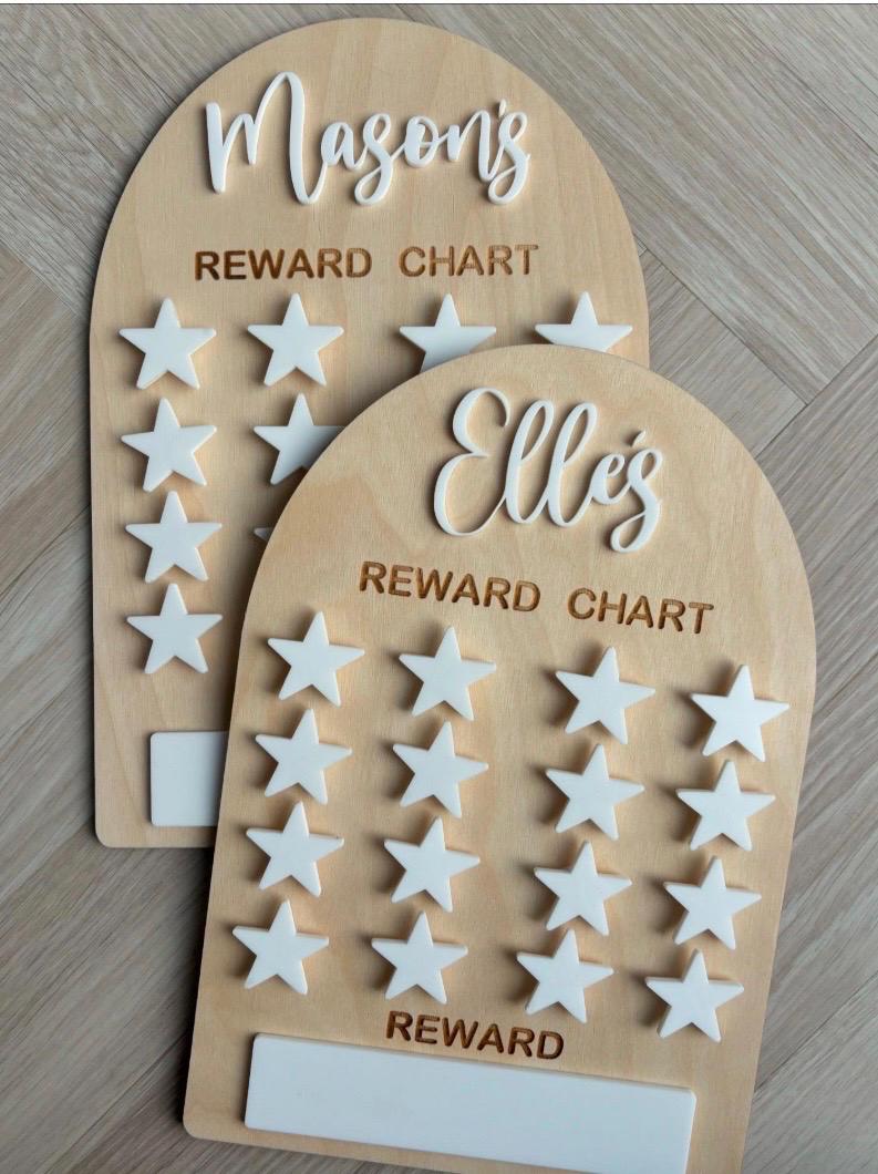 Personalised Reward Chart, Wooden Reward Chart, Kids Behaviour Chart, Chore Chart, Star Reward Board, Routine Chart, Montessori Reward Chart