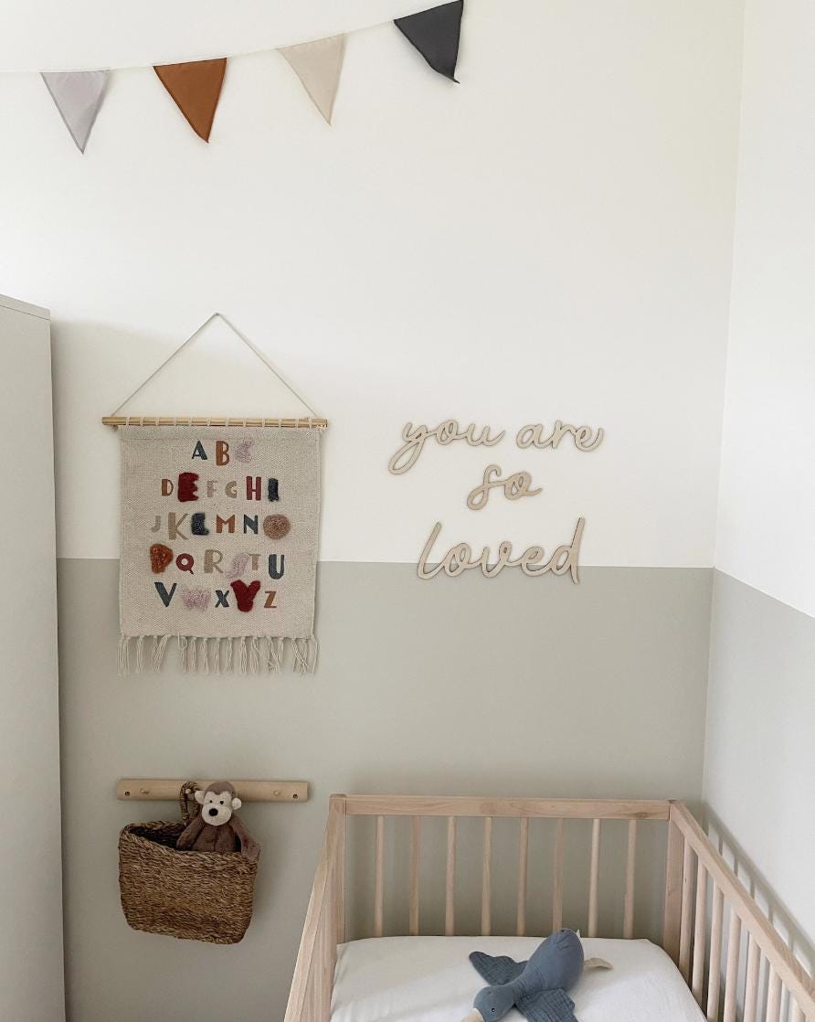 You Are So Loved Wall Words, Wooden Nursery Wall Decor, Kids Bedroom Decor, Wooden Wall Quote, Baby Room Decor