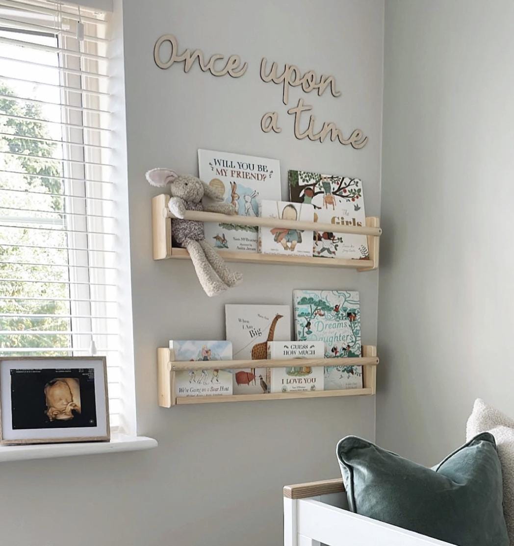 Once Upon A Time Wall Words, Wooden Nursery Wall Decor, Story Corner Decor, Kids Bedroom Decor, Wooden Wall Quote