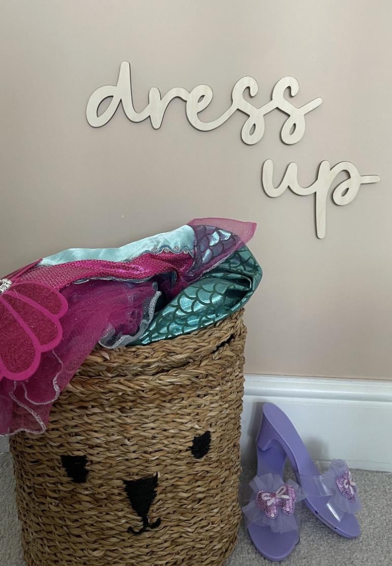 Dress Up Wall Words, Wooden Nursery Wall Decor, Girls Bedroom Decor, Dressing Up Room Sign, Playroom Decor, Wooden Wall Quote