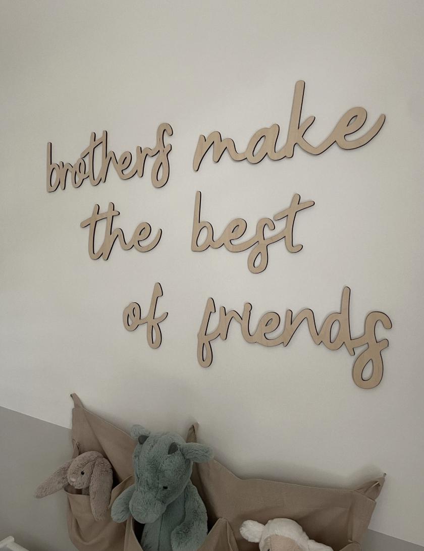 Brothers Make The Best Friends Wall Words, Wooden Nursery Wall Decor, Boys Bedroom Decor, Wooden Wall Quote, Kids Room Decor
