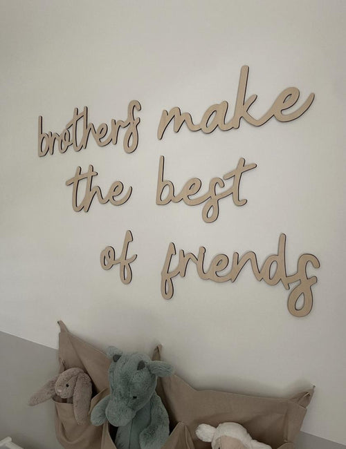 Brothers Make The Best Friends Wall Words, Wooden Nursery Wall Decor, Boys Bedroom Decor, Wooden Wall Quote, Kids Room Decor