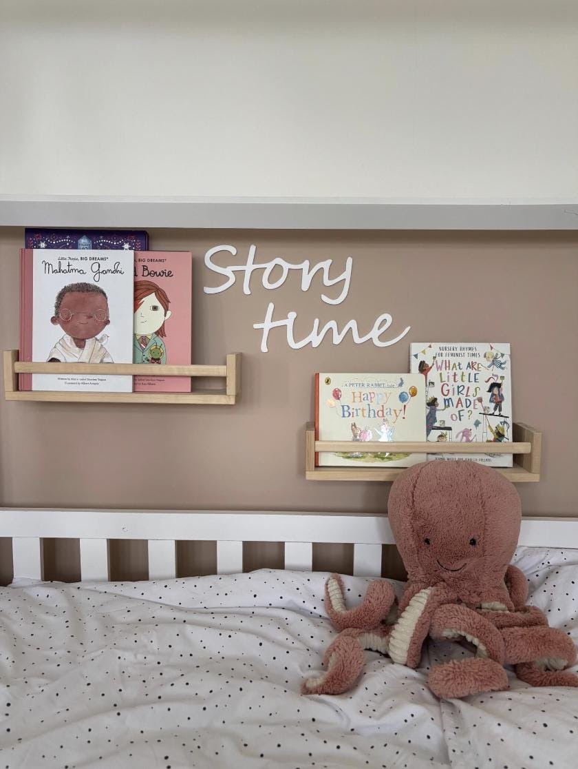 Story Time Wall Words, Wooden Nursery Wall Decor, Reading Corner Decor, Book Nook Sign, Kids Bedroom Decor, Playroom Decor