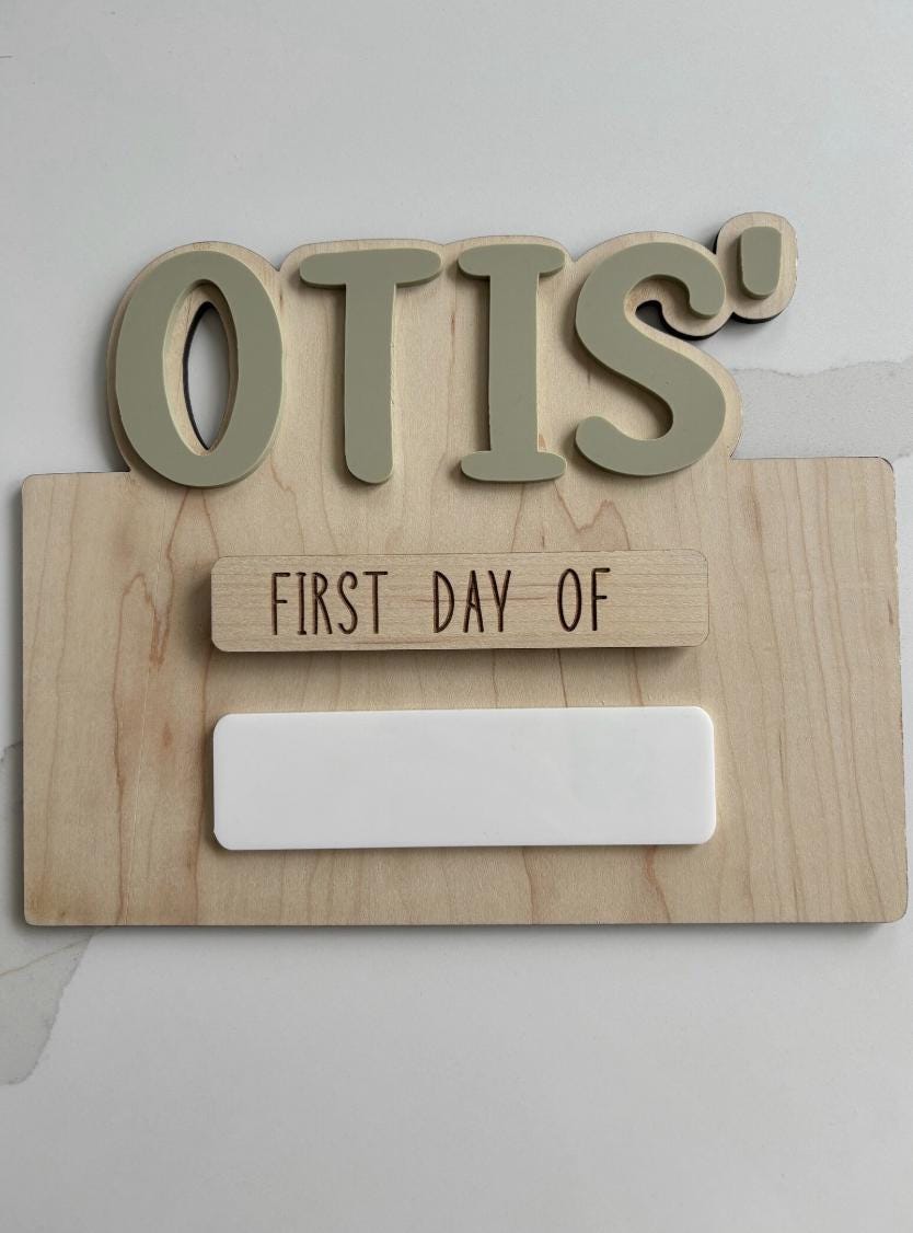 Personalised First & Last Day School Board, Interchangeable School Photo Prop, First Day of School Sign, Back to School Board