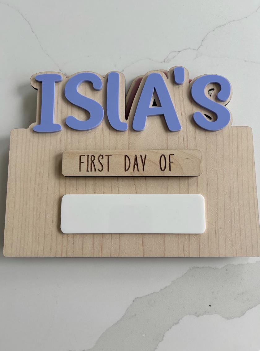 Personalised First & Last Day School Board, Interchangeable School Photo Prop, First Day of School Sign, Back to School Board