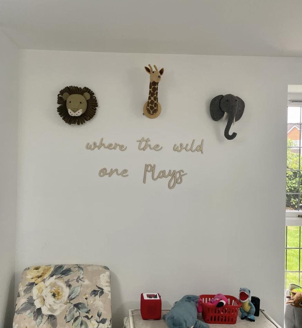 Where The Wild Ones Play Wall Words, Wooden Nursery Wall Decor, Playroom Decor, Kids Bedroom Decor, Wooden Wall Quote