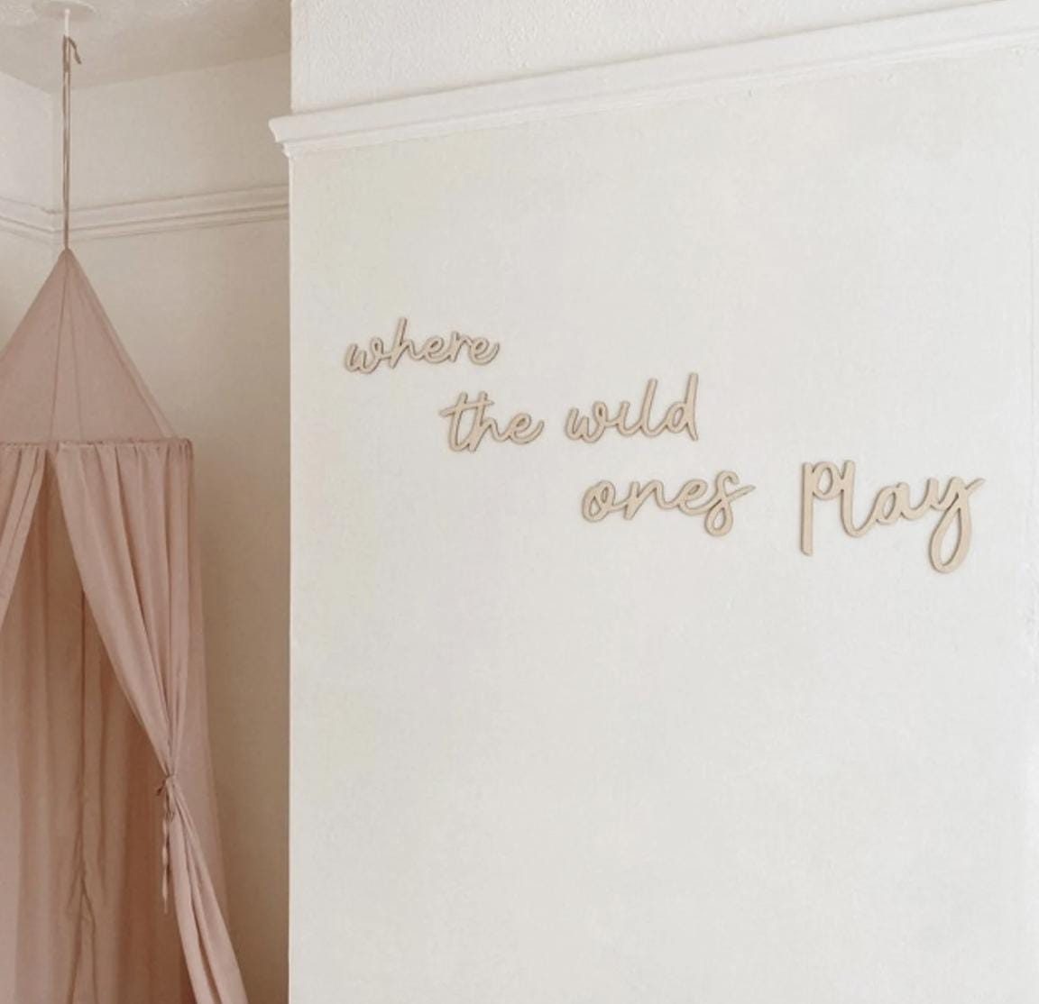Where The Wild Ones Play Wall Words, Wooden Nursery Wall Decor, Playroom Decor, Kids Bedroom Decor, Wooden Wall Quote