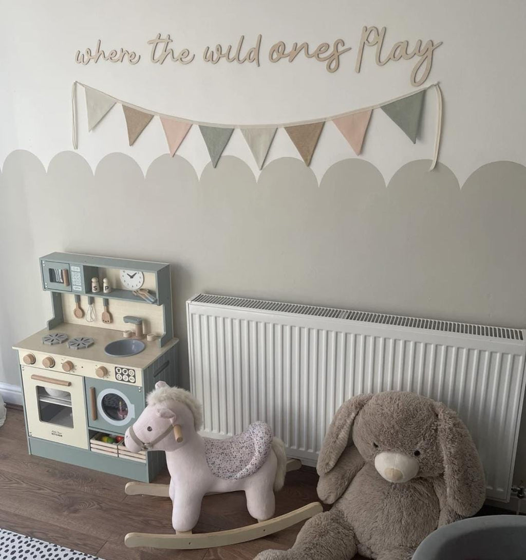 Where The Wild Ones Play Wall Words, Wooden Nursery Wall Decor, Playroom Decor, Kids Bedroom Decor, Wooden Wall Quote