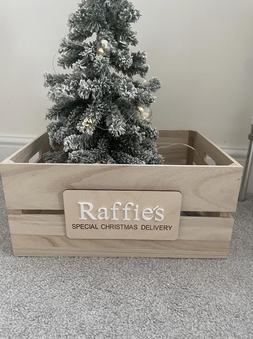 Personalised Christmas Eve Crate, Christmas Crate Sign, Christmas Eve Box, Wooden Christmas Crate, Santa Crate, Christmas Keepsake