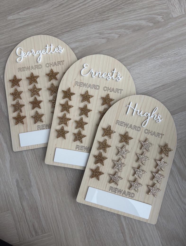 Personalised Reward Chart, Wooden Reward Chart, Kids Behaviour Chart, Chore Chart, Star Reward Board, Routine Chart, Montessori Reward Chart