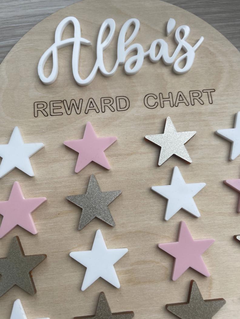 Personalised Reward Chart, Wooden Reward Chart, Kids Behaviour Chart, Chore Chart, Star Reward Board, Routine Chart, Montessori Reward Chart