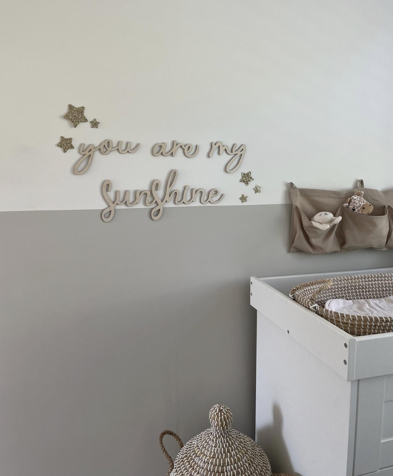You Are My Sunshine Wall Words, Wooden Nursery Wall Decor, Nursery Quote, Kids Bedroom Decor, Wooden Wall Art, Baby Room Decor