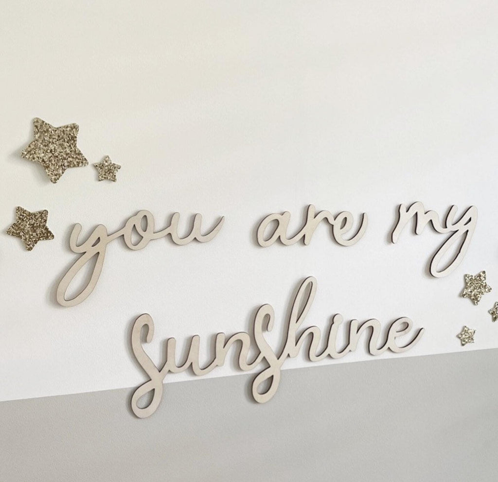 You Are My Sunshine Wall Words, Wooden Nursery Wall Decor, Nursery Quote, Kids Bedroom Decor, Wooden Wall Art, Baby Room Decor