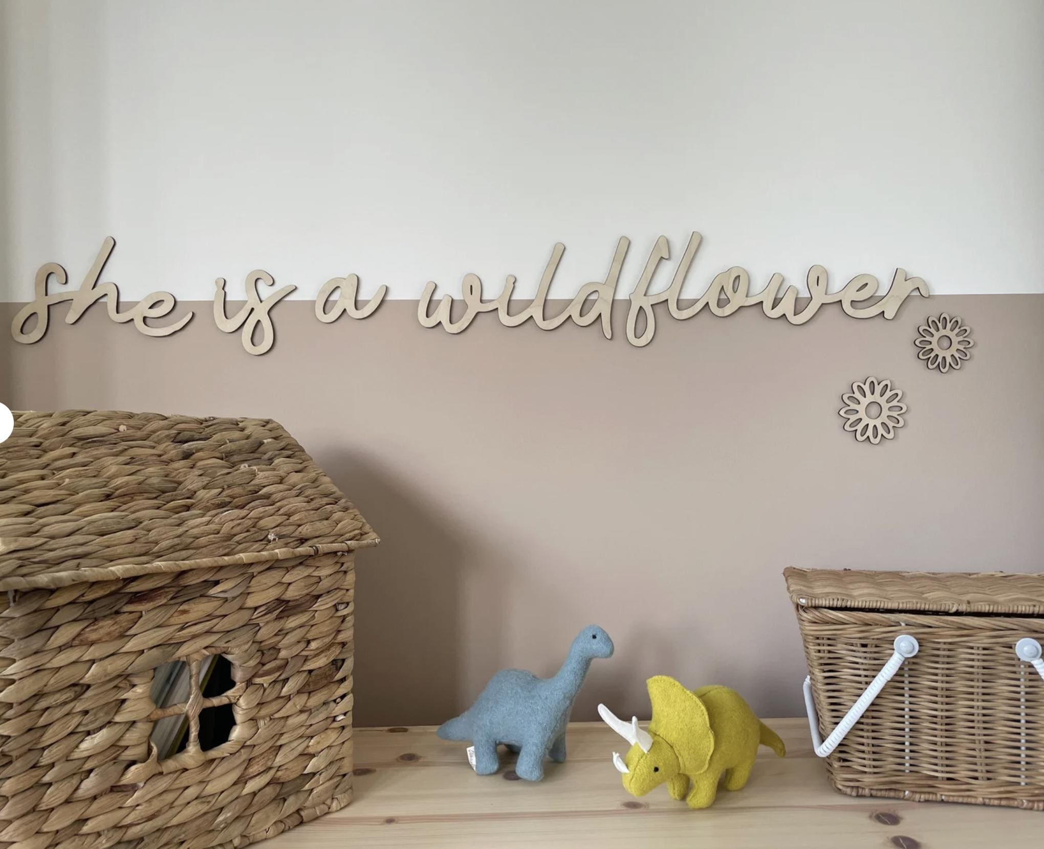 She Is A Wildflower Wall Words, Wooden Nursery Wall Decor, Girls Bedroom Decor, Wooden Wall Quote, Floral Nursery Decor