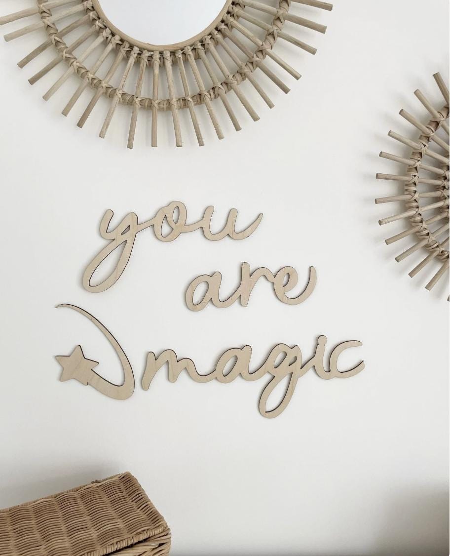 You Are Magic Wall Words, Wooden Nursery Wall Decor, Wooden Wall Words, Nursery Quote, Kids Bedroom Decor, Nursery Wall Art