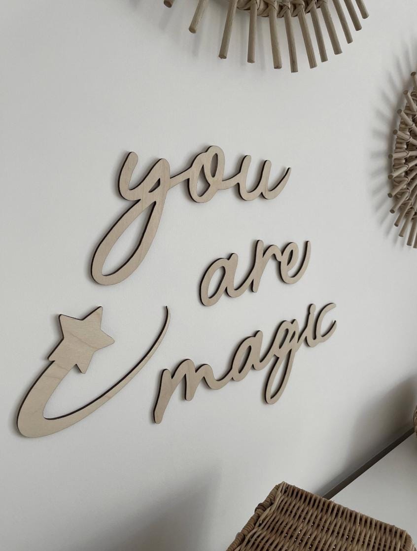 You Are Magic Wall Words, Wooden Nursery Wall Decor, Wooden Wall Words, Nursery Quote, Kids Bedroom Decor, Nursery Wall Art