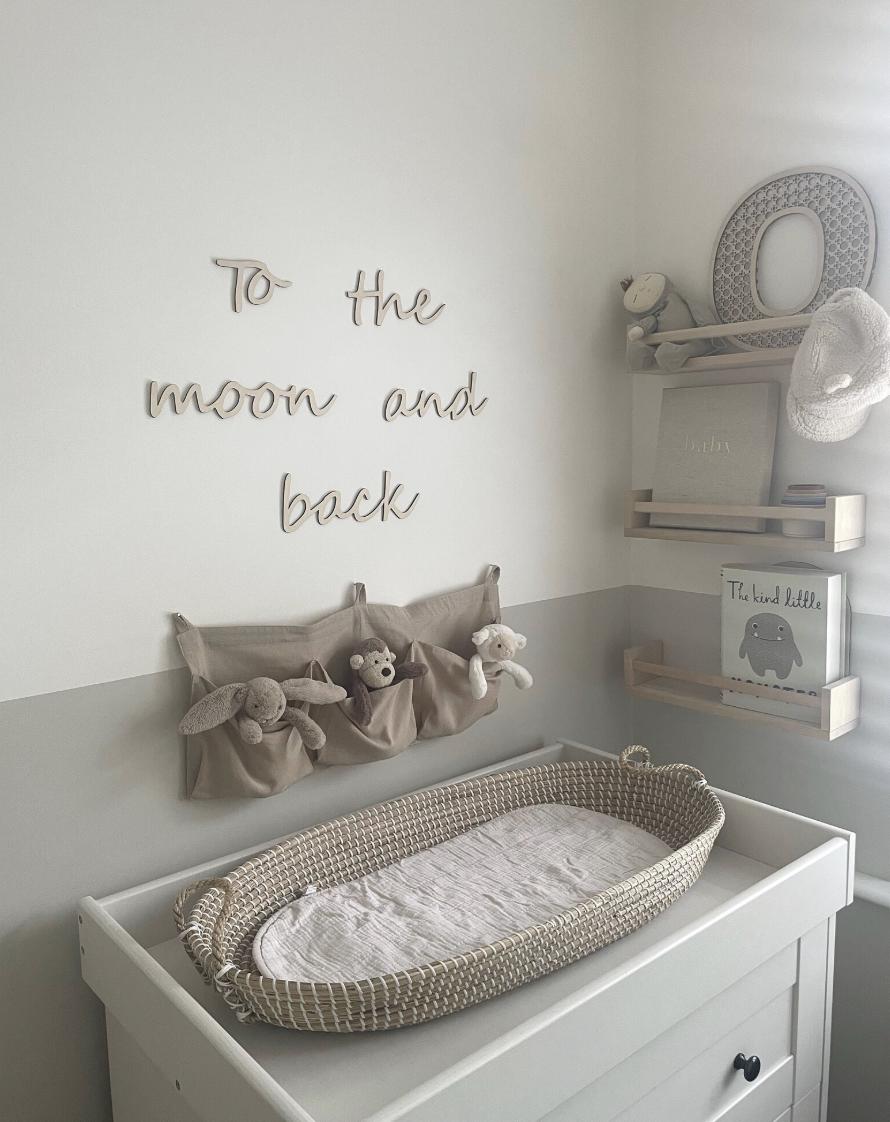 To The Moon And Back Wall Words, Wooden Nursery Wall Decor, Wooden Wall Words, Nursery Quote, Kids Bedroom Decor, Nursery Wall Art