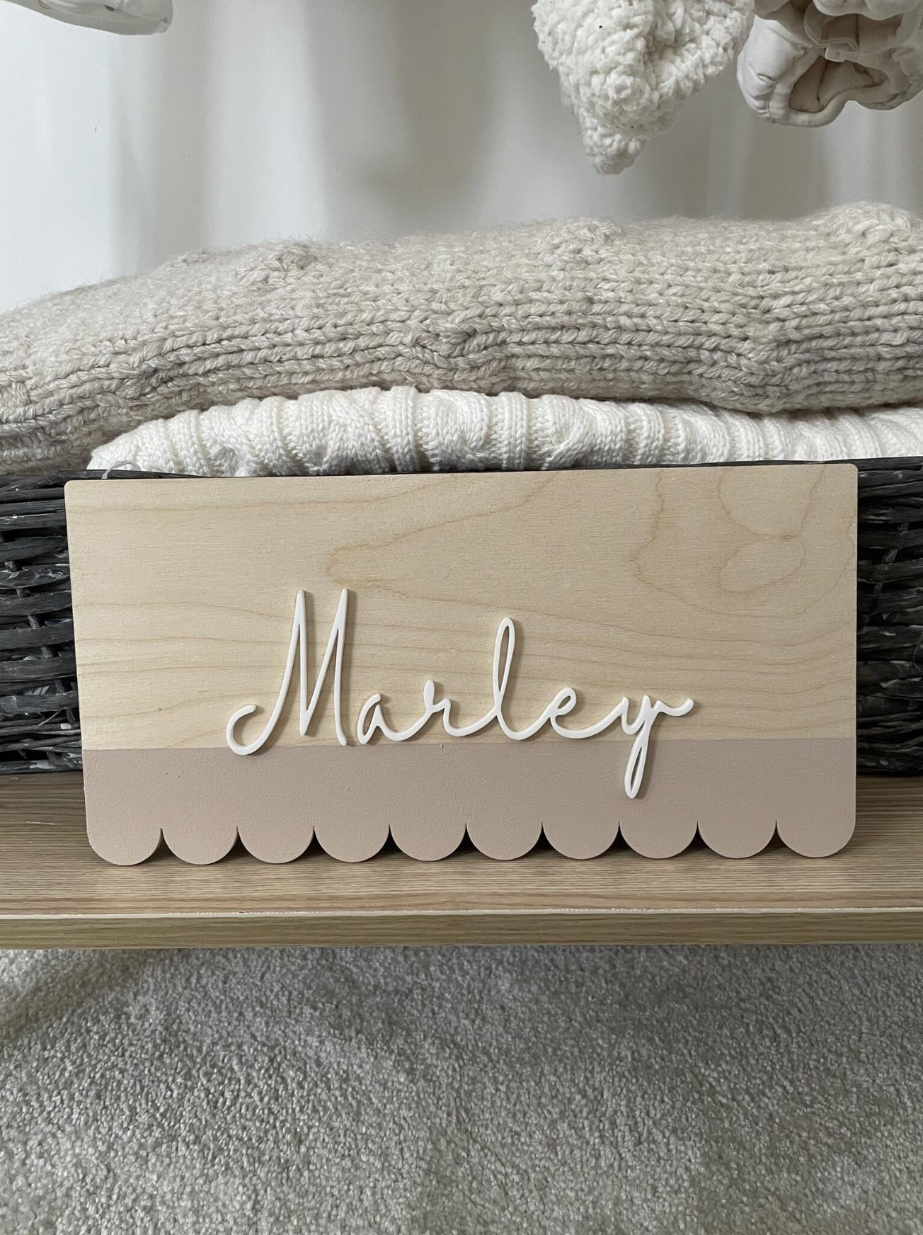 Personalised Wooden Name Sign, Nursery Name Plaque, Wooden Wall Hanging, Kids Bedroom Decor, Baby Name Sign, Nursery Wall Decor