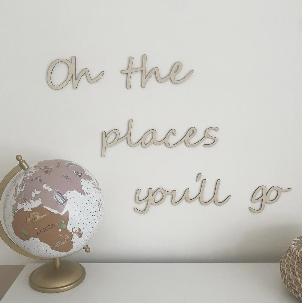 Oh The Places You'll Go Wall Words, Wooden Nursery Wall Decor, Nursery Quote, Wooden Wall Words, Kids Bedroom Decor, Nursery Wall Art