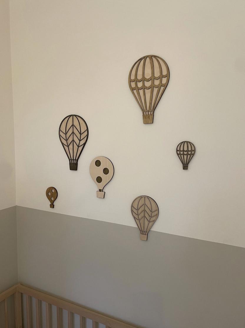 Wooden Hot Air Balloon Wall Decor, Nursery Wall Decor, Wooden Balloon Wall Art, Nursery Decor, Kids Bedroom Decor, Boho Nursery