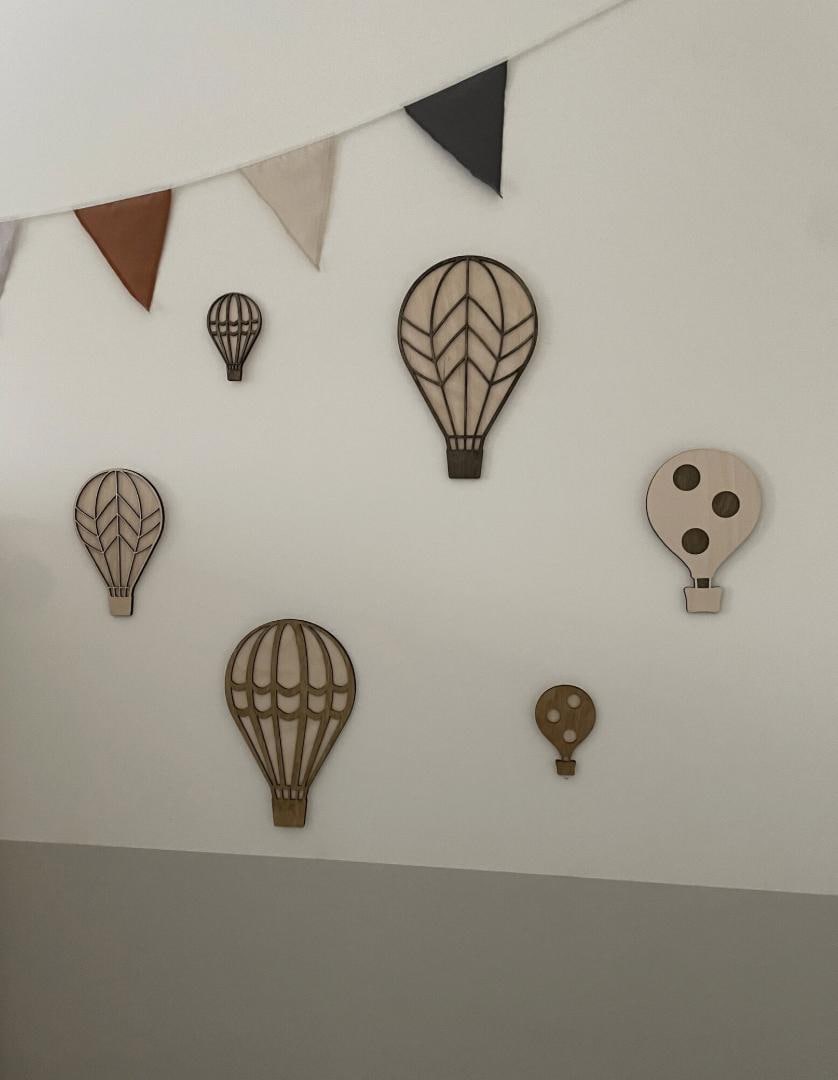 Wooden Hot Air Balloon Wall Decor, Nursery Wall Decor, Wooden Balloon Wall Art, Nursery Decor, Kids Bedroom Decor, Boho Nursery