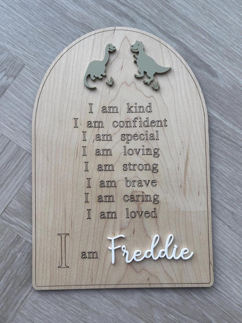 Personalised Affirmation Plaque, Positive Affirmation Sign, Kids Bedroom Decor, Nursery Decor, Personalised Name Sign, Daily Affirmations