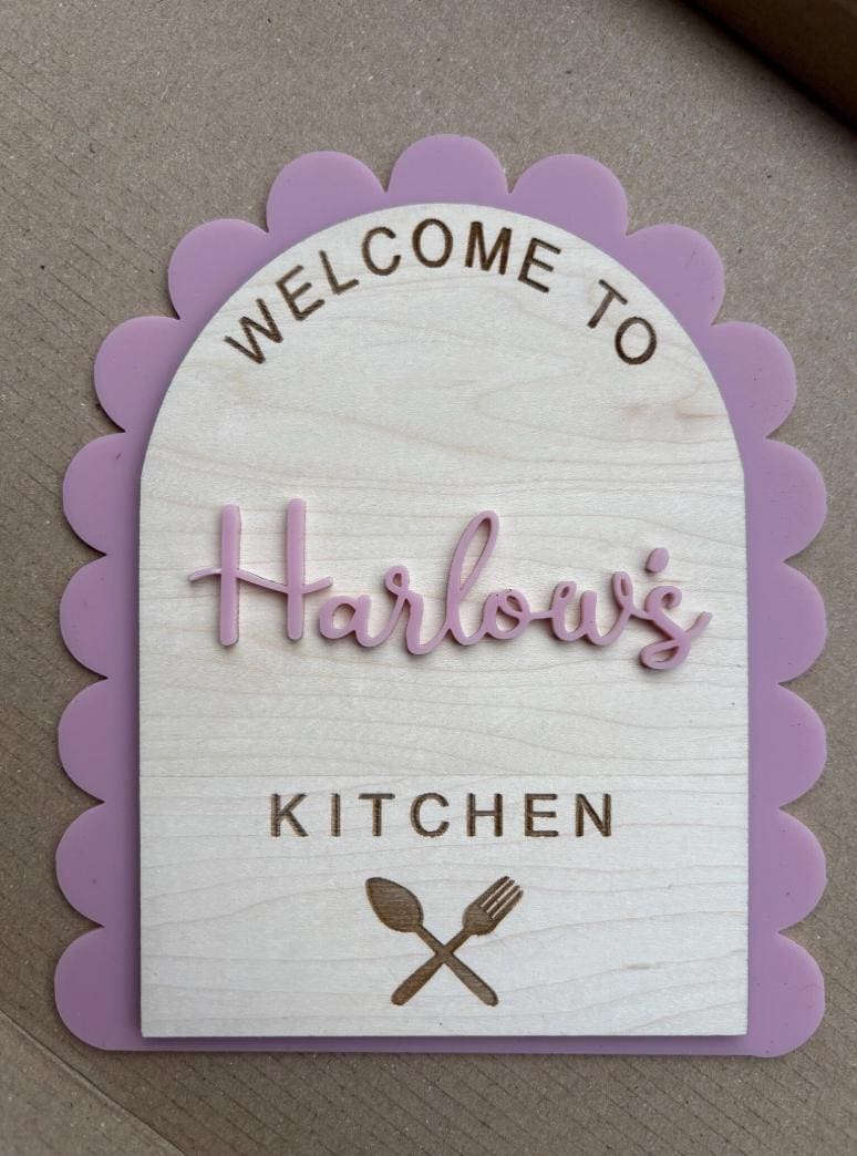 Personalised Play Kitchen Sign, Wooden Playroom Sign, Kids Kitchen Decor, Pretend Play Sign, Wooden Shop Sign, Montessori Play Decor
