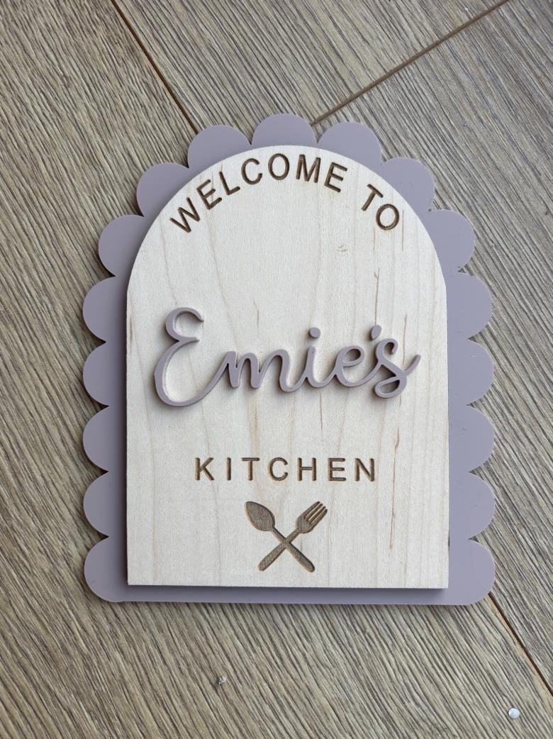 Personalised Play Kitchen Sign, Wooden Playroom Sign, Kids Kitchen Decor, Pretend Play Sign, Wooden Shop Sign, Montessori Play Decor