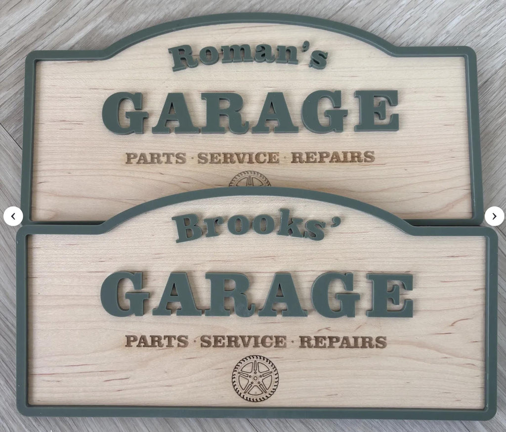 Personalised Toy Car Garage Sign Wood Acrylic Name Plaque, Custom Playroom Wall Decor, Toddler Boy Bedroom Decoration, Car Lover Kid Gift