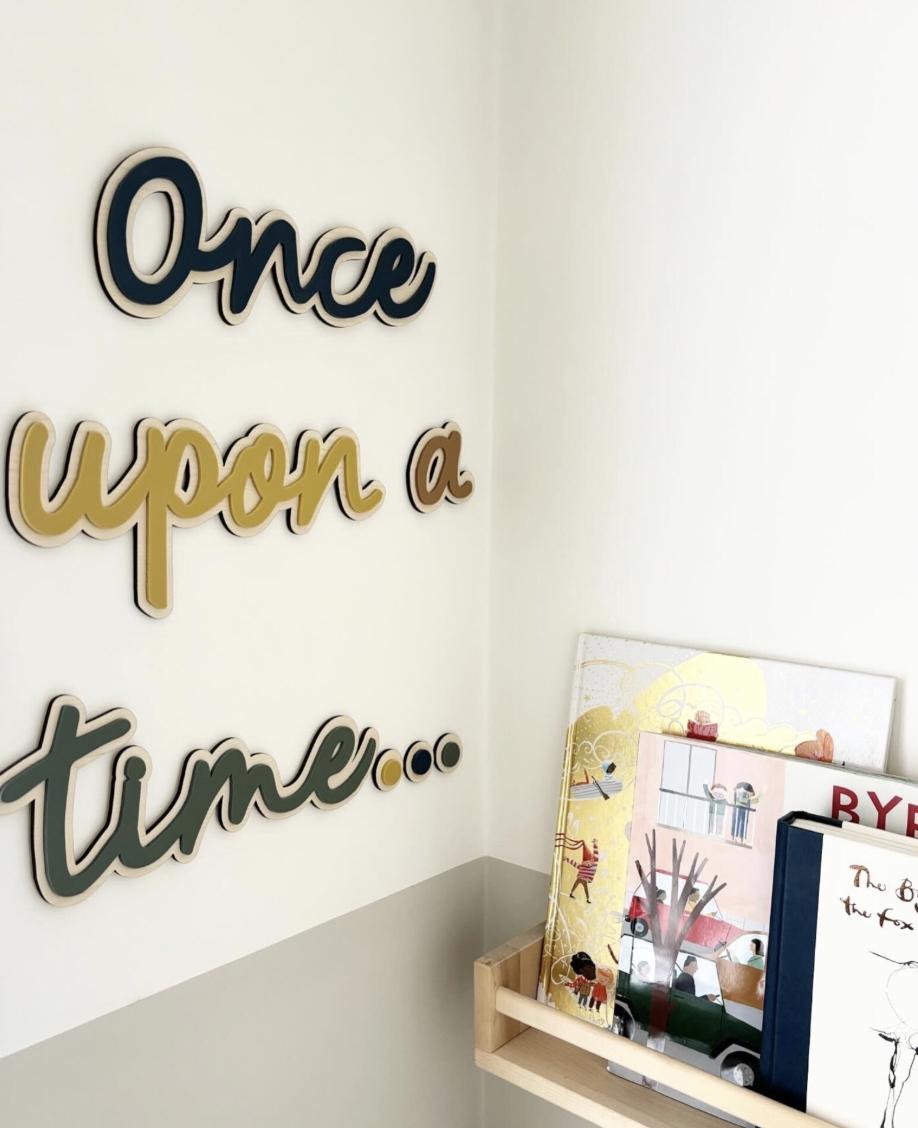 Once Upon A Time Wall Decor, Wooden Nursery Wall Words, Nursery Wall Art, Storytime Decor, Reading Corner Decor, Kids Bedroom Decor