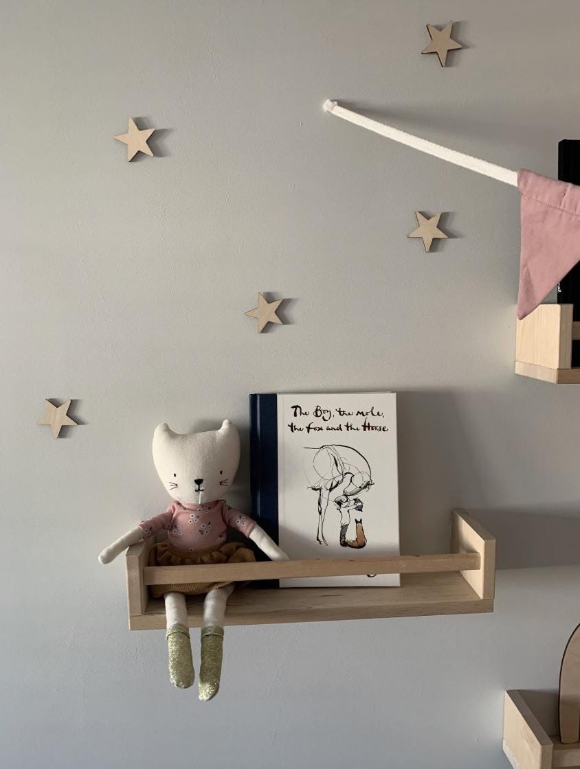 Large Wooden or Acrylic Nursery Wall Stars, Wall Decor, Nursery Wall Stars, Star Wall Decor, Scandi Nursery Decor, Boho Nursery, Set of 6