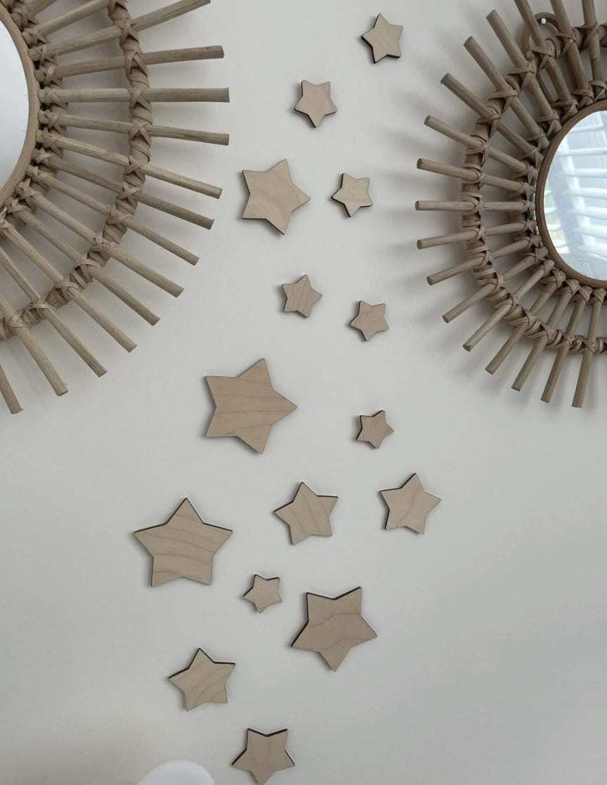 Nursery Wall Stars, Wooden Wall Decor, Star Wall Decor, Nursery Wall Decor, Scandi Nursery, Boho Nursery, Wooden Stars, Acrylic Stars