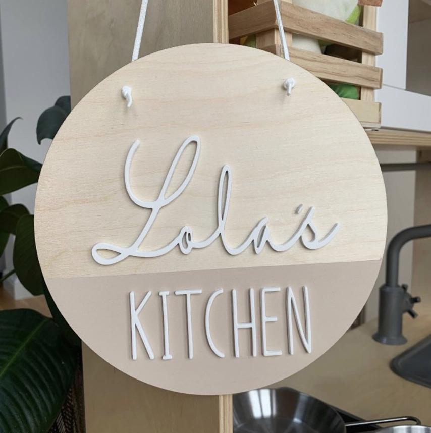 Personalised Play Shop Sign, Wooden Play Kitchen Sign, Kids Shop Sign, Pretend Play Sign, Montessori Toy, Playroom Decor, Play Kitchen Sign