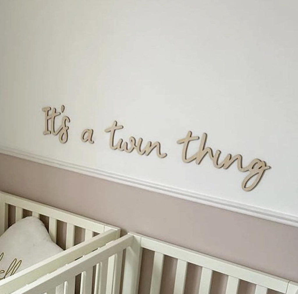 It's A Twin Thing Wall Decor, Wooden Nursery Wall Words, Wooden Wall Lettering, Nursery Wall Art, Twin Nursery Decor, Wooden Wall Sign