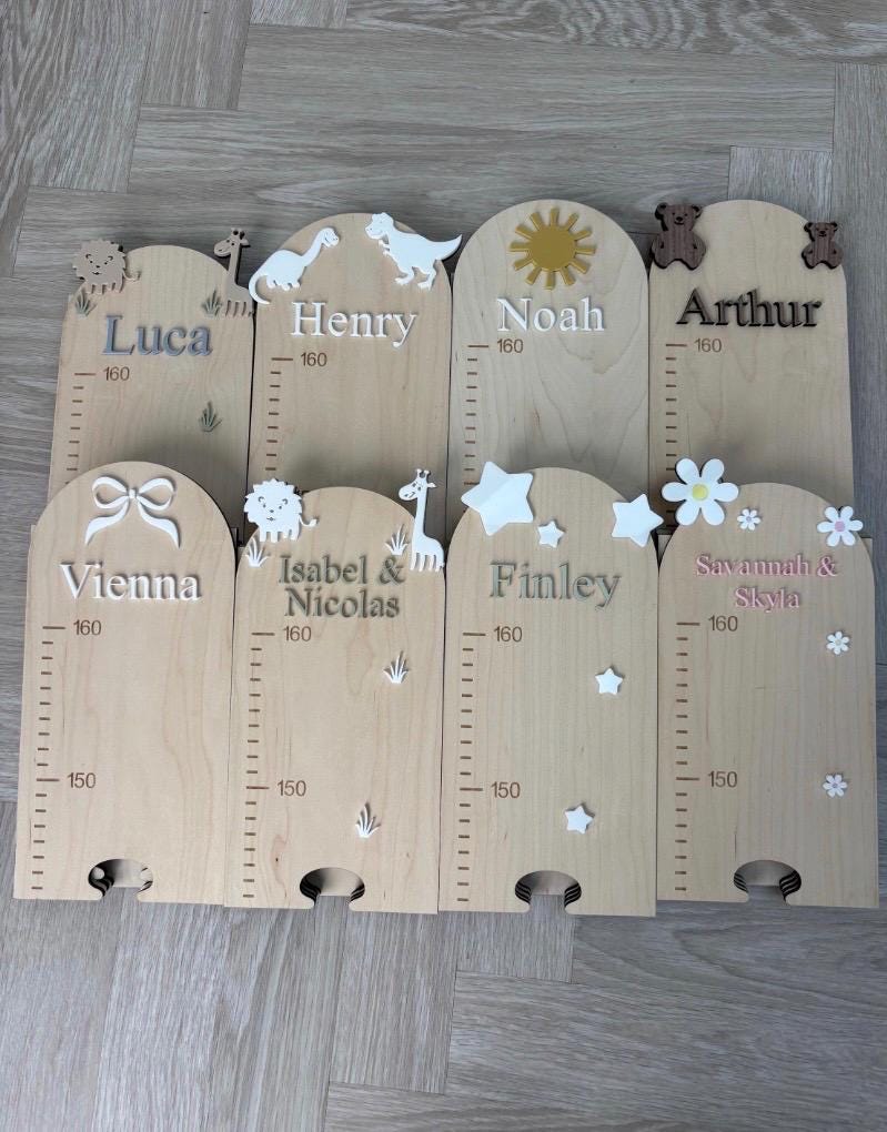 Personalised Wooden Height Chart, Kids Growth Chart, Nursery Height Chart, Wooden Growth Ruler, Personalised Nursery Decor, Kids Room Decor