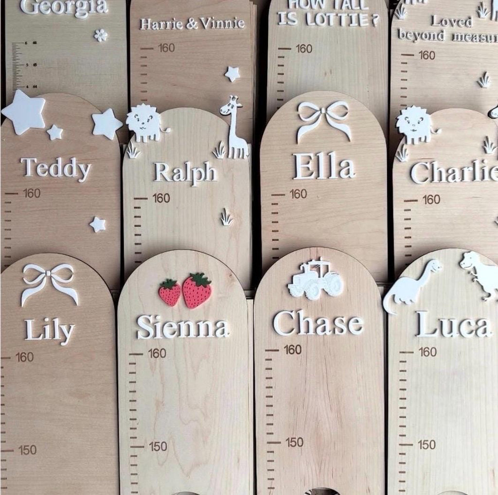 Personalised Wooden Height Chart, Kids Growth Chart, Nursery Height Chart, Wooden Growth Ruler, Personalised Nursery Decor, Kids Room Decor