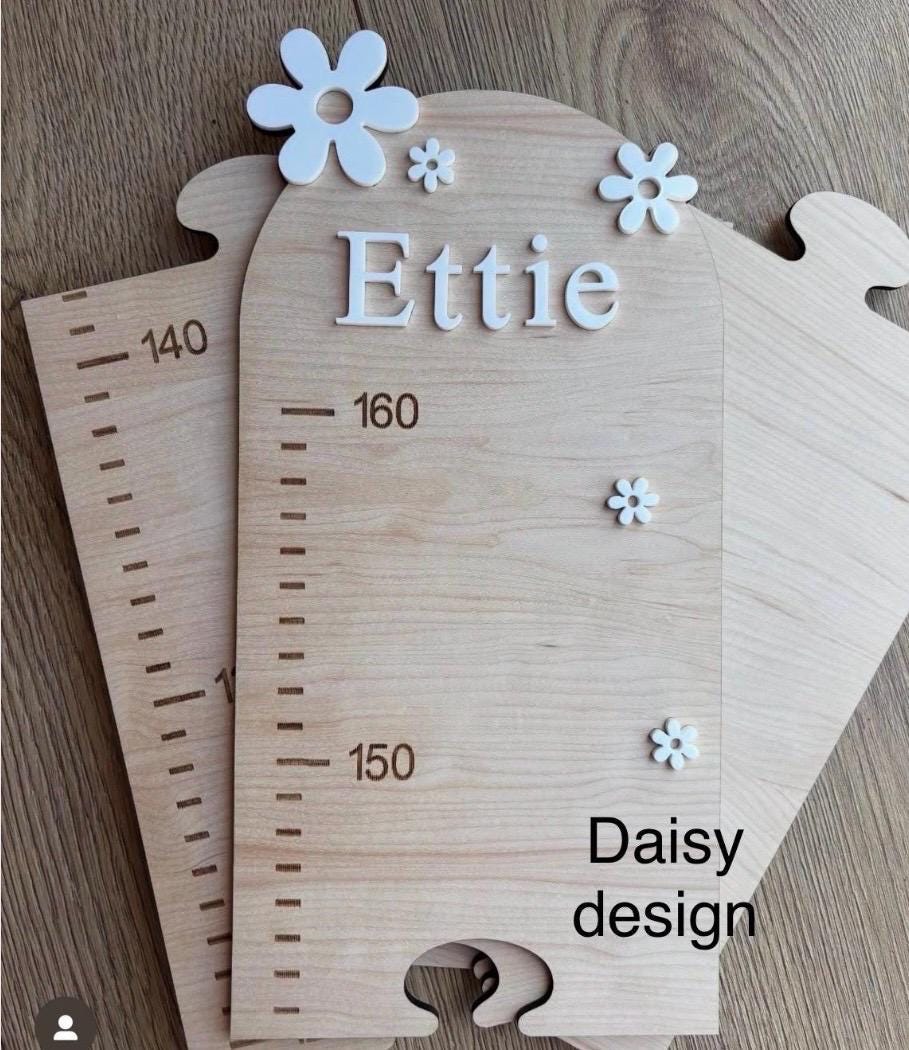 Personalised Wooden Height Chart, Kids Growth Chart, Nursery Height Chart, Wooden Growth Ruler, Personalised Nursery Decor, Kids Room Decor