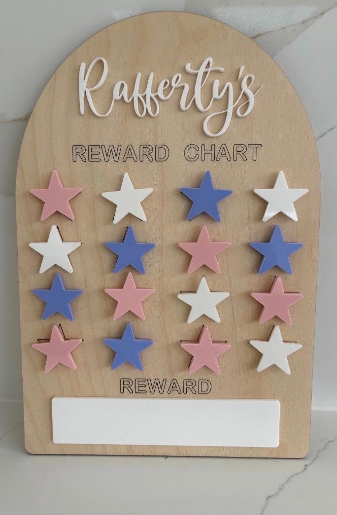 Personalised Reward Chart, Wooden Reward Chart, Kids Behaviour Chart, Chore Chart, Star Reward Board, Routine Chart, Montessori Reward Chart