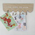 Kids Artwork Display Hanger, Look What We Made Sign, Children's Art Display, Wooden Artwork Display, Nursery Wall Decor, School Artwork