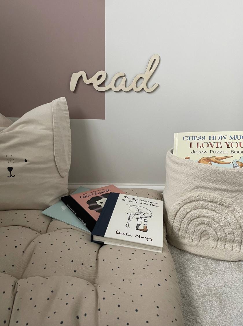 Wall Word "Read", Wooden Nursery Wall Decor, Reading Corner Decor, Book Nook Sign, Kids Bedroom Decor, Playroom Decor