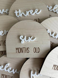12 Baby Monthly Milestone Plaques, Wooden Milestone Cards, Baby Photo Props, Monthly Baby Milestones, New Baby Gift, Baby Keepsake