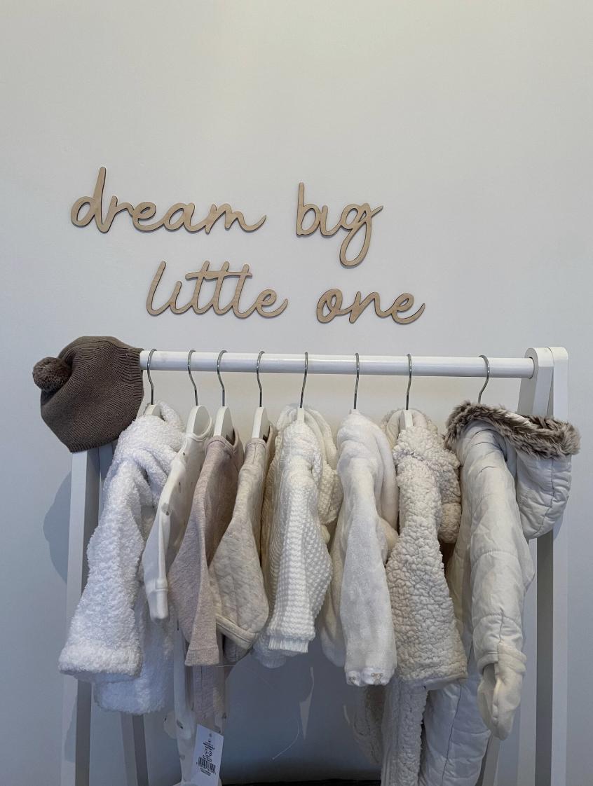 Dream Big Little One Wall Words, Wooden Nursery Wall Decor, Baby Room Decor, Kids Bedroom Decor, Wooden Wall Quote
