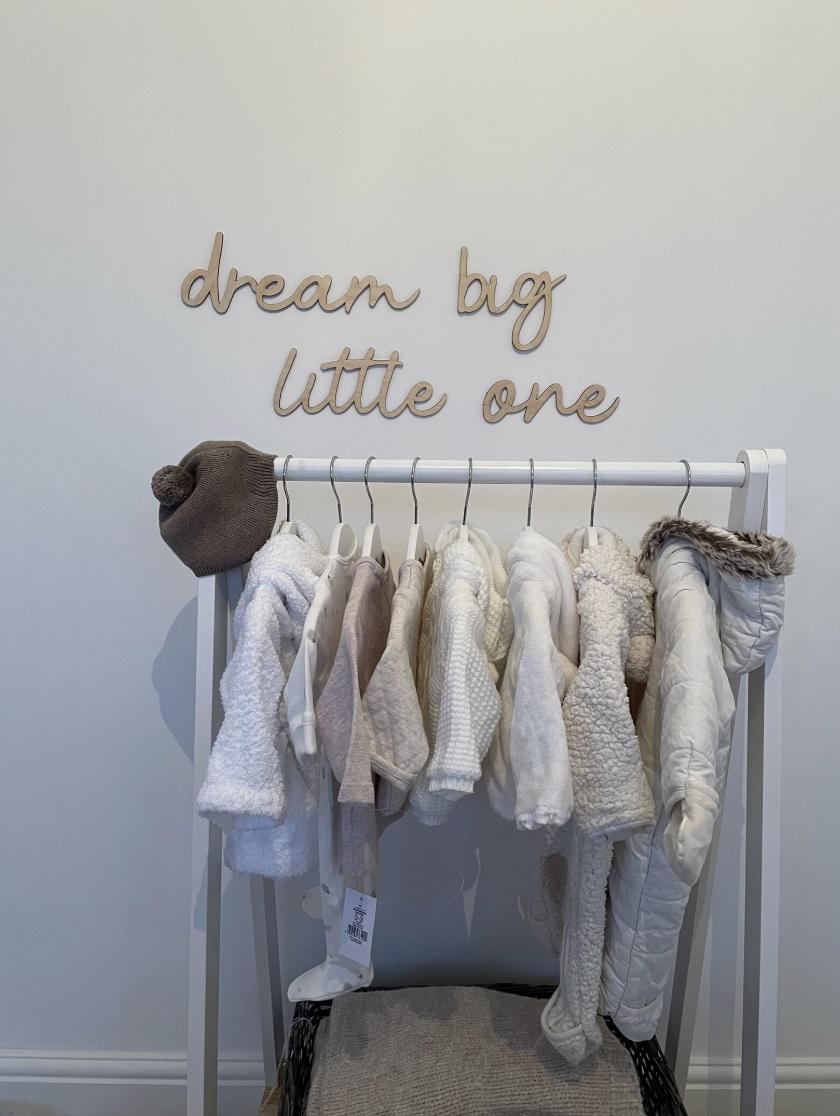 Dream Big Little One Wall Words, Wooden Nursery Wall Decor, Baby Room Decor, Kids Bedroom Decor, Wooden Wall Quote