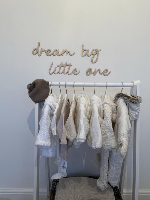 Dream Big Little One Wall Words, Wooden Nursery Wall Decor, Baby Room Decor, Kids Bedroom Decor, Wooden Wall Quote